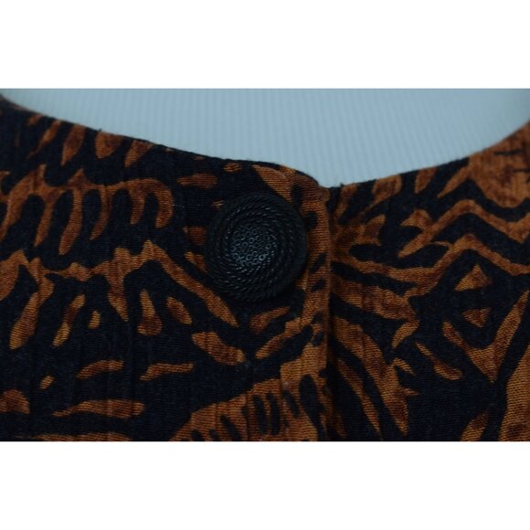 Vintage 90s Crinkle Rayon/Poly Black Dress‎ size 10 - Picture 6 of 10